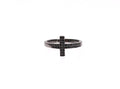 Black CZ Cross Rhodium 925 Ring