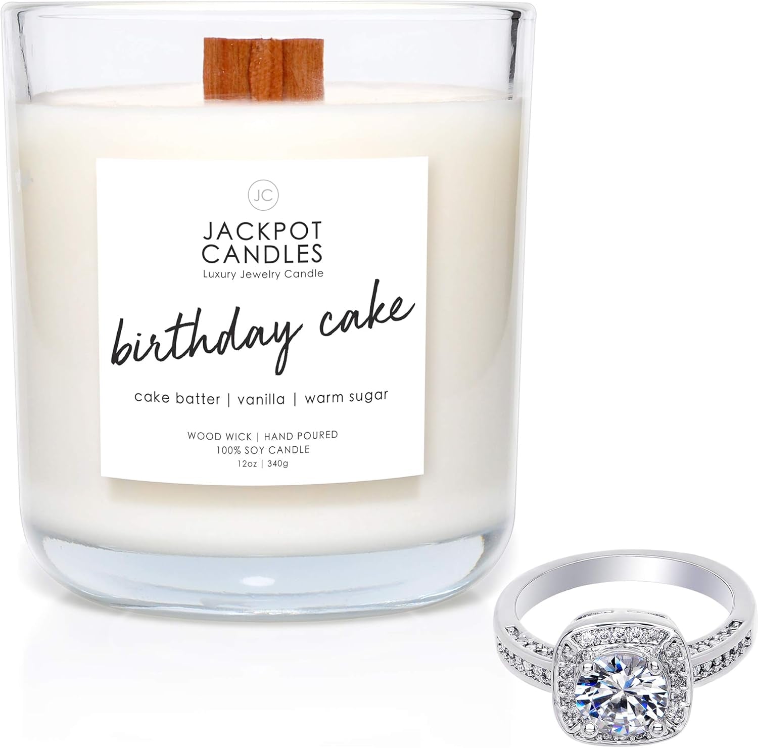 Birthday Cake Candle with Ring inside (Surprise Jewelry Valued at $15 to $5,000) Ring Size 9