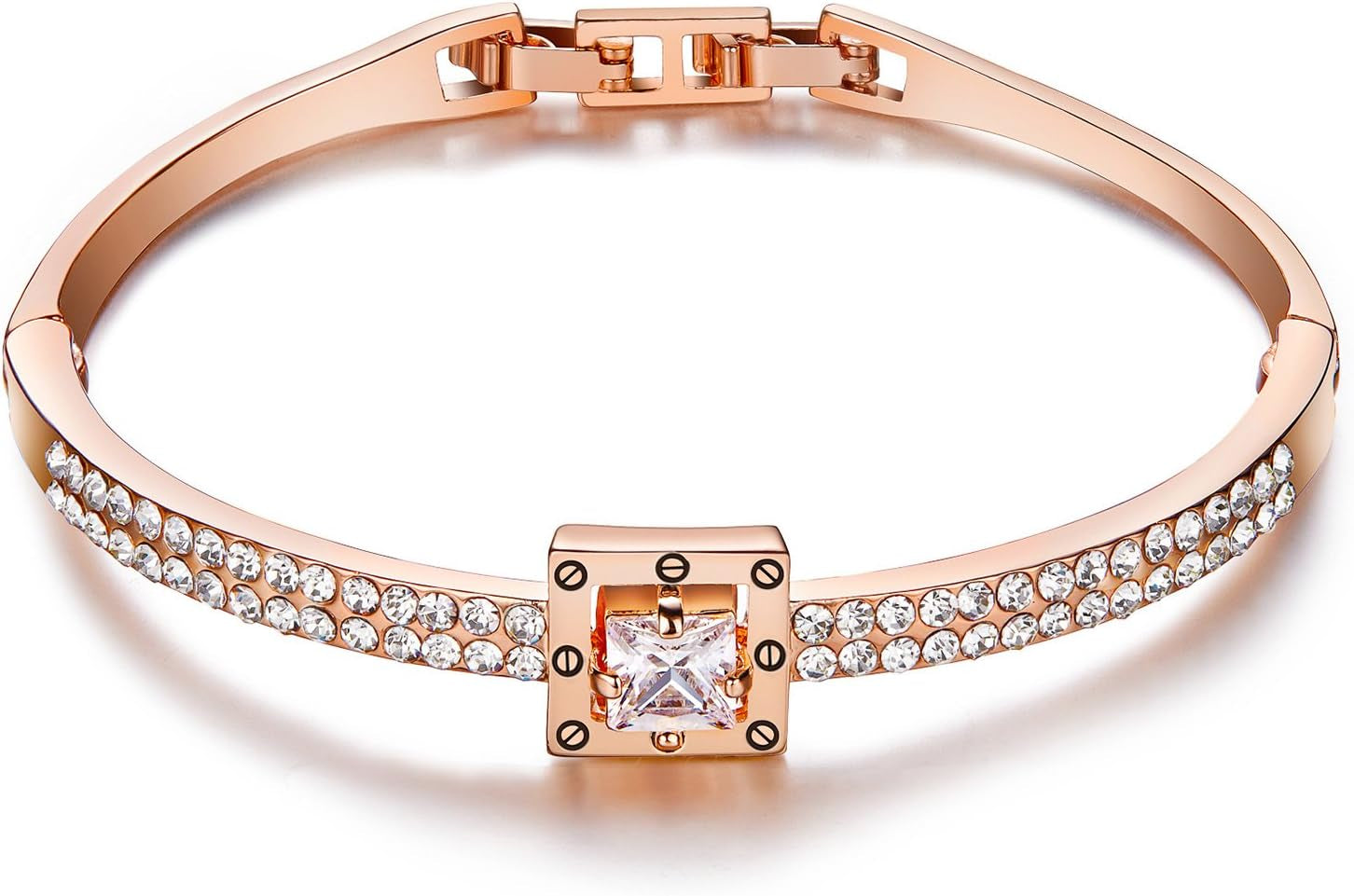 Fasion Jewelry Spiritual Guidance Bangle Bracelets for Women 18K Gold Plating Adjustable Bracelets with Crystal for Wife Girlfriend or Mothers,