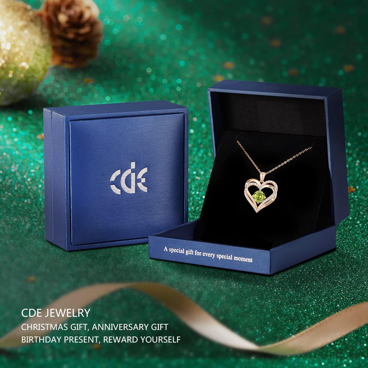 Forever Love Heart Necklaces for Women, Wedding Anniversary, Birthday Mothers Day Christmas Day Gifts for Mom, Mother, Wife, Friend, S925 Silver Jewelry with Birthstone Pendant