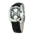 Black Leather Dress Watch