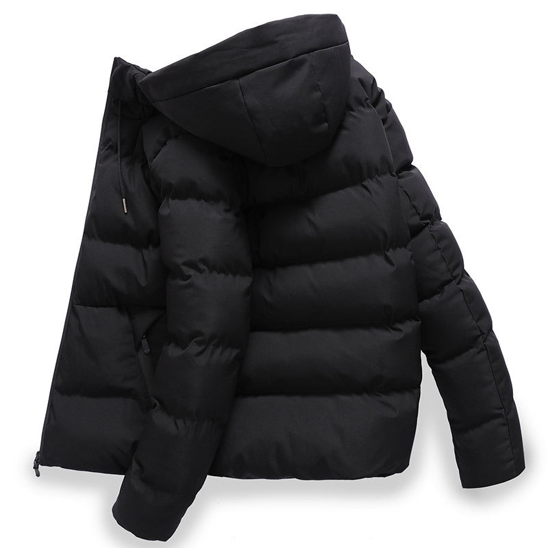 Winter Men's Solid Color Hooded Padded Coat