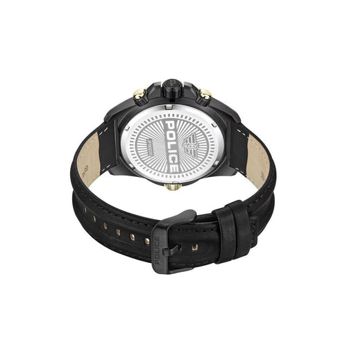 Black Artificial Leather Dress Watch