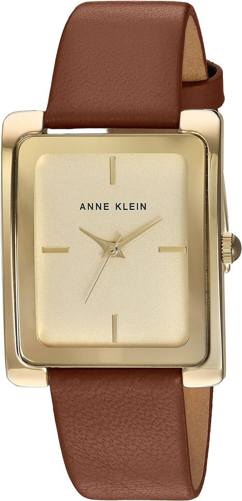 Anne Klein Women'S Leather Strap Watch Classic Elegant Quartz Movement Watch