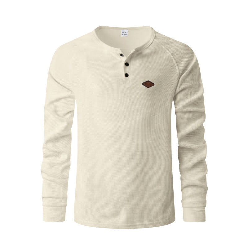 Waffle Buckle Quick-drying Raglan Henry Long Sleeve