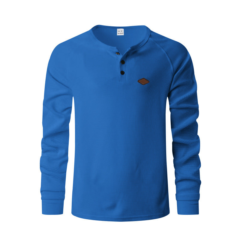 Waffle Buckle Quick-drying Raglan Henry Long Sleeve